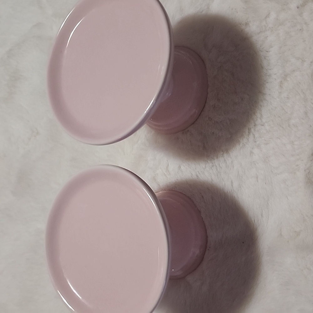 Pop Corn Pot With Handle And Strainer & Candle Holders, Pink Glass Bottle. - Picture 6 of 9